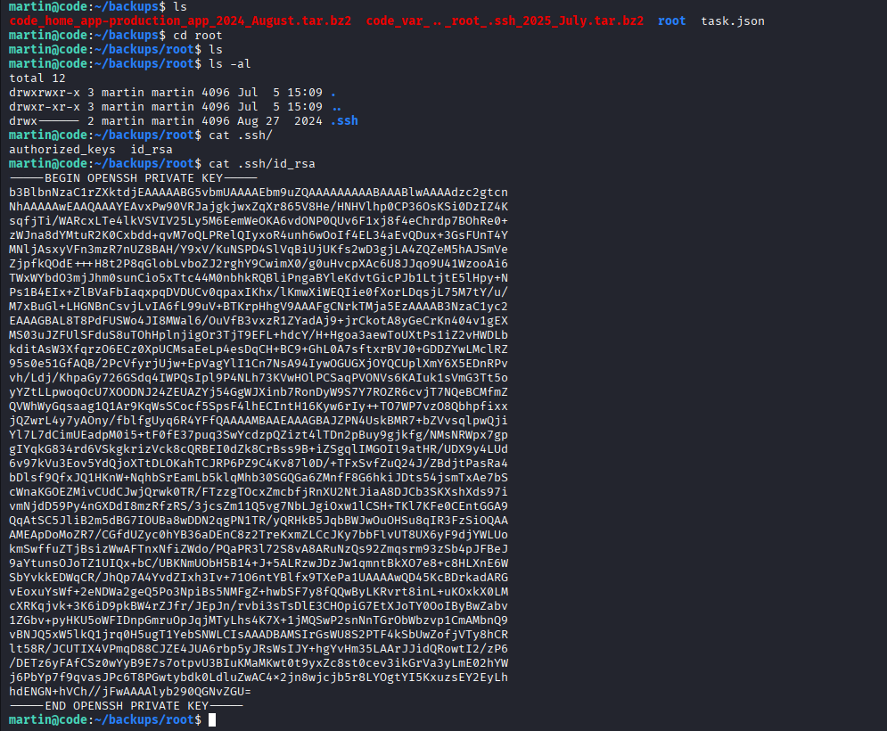 SSH key content